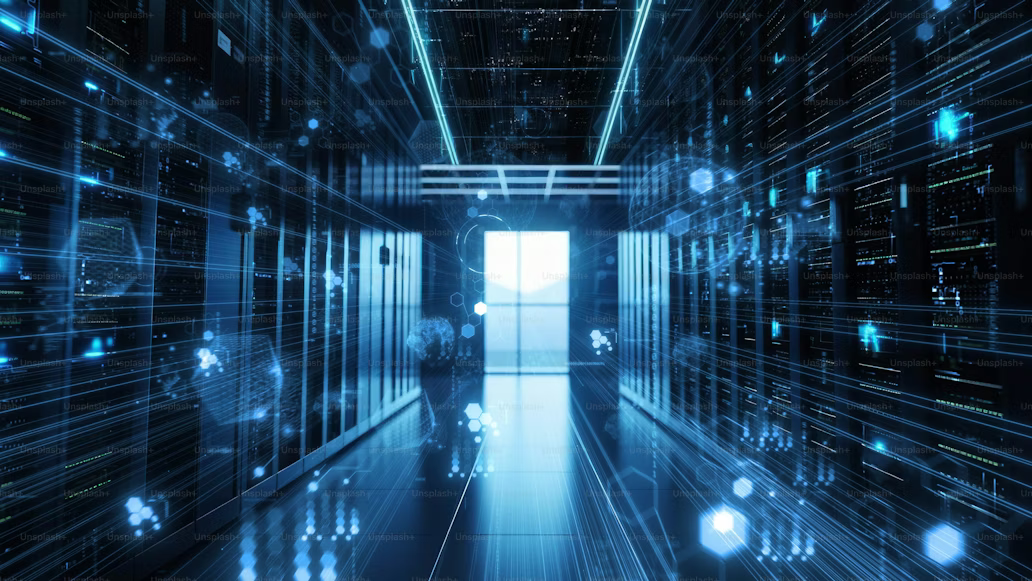 Modern glass corporate office building interior